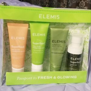 NEW ELEMIS Superfood Passport to Fresh & Glowing Sample Set with Pouch